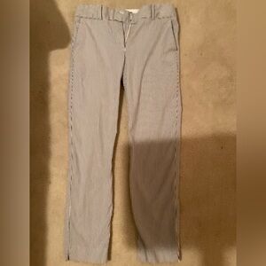 Talbots Navy and White Striped Trousers